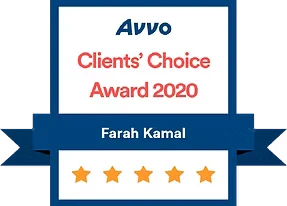 Avvo Clients’ Choice Award 2020 — Farah Kamal
